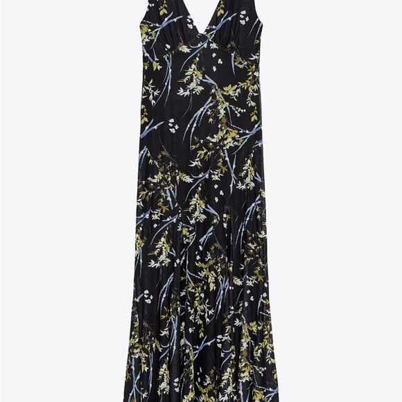 Zara Black Mesh Dress V-Neck Maxi dress - Picture 5 of 5